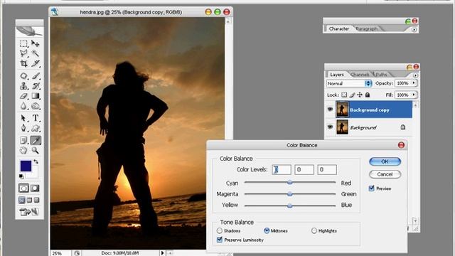 collor balance Tutorial Photoshop смотреть онлайн