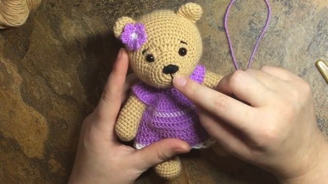 Медвежонок Фиалка. Материалы для изготовления игрушки. смотреть онлайн