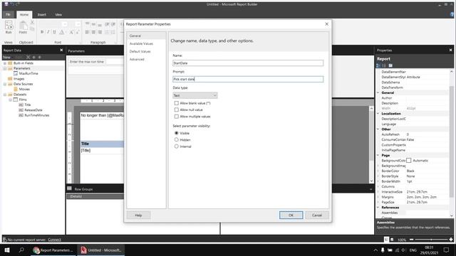 SSRS Report Builder Part 10.1 - Report Parameters and Filters смотреть онлайн