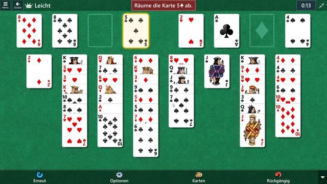FreeCell - Easy | Jun 1, 2021 | Daily Solitaire Collection | Goal: Clear the 5♣ from the board смотреть онлайн
