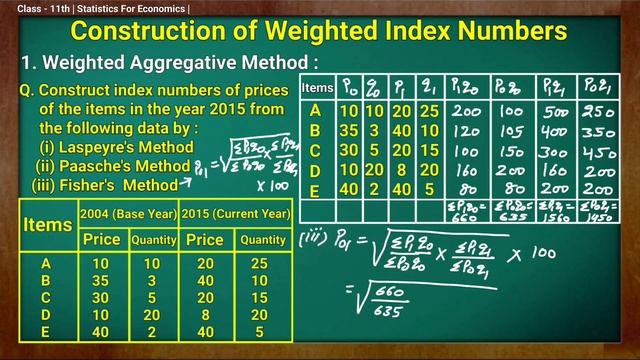 Index Numbers Class 11 | Statistics | Complete Chapter - All Topics with Practical Questions | смотреть онлайн