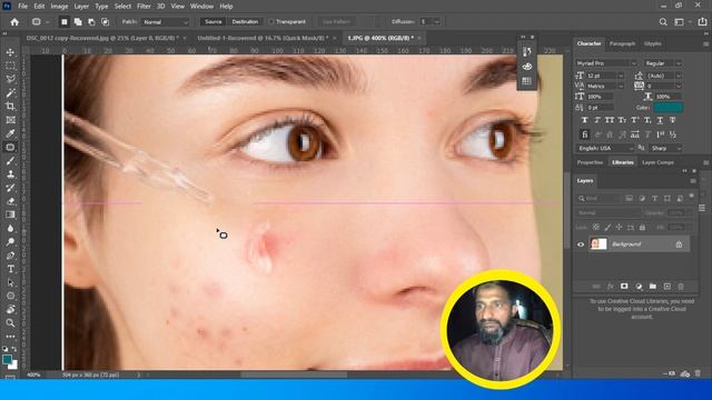 how to use Patch Tool in adobe photoshop class #08 смотреть онлайн