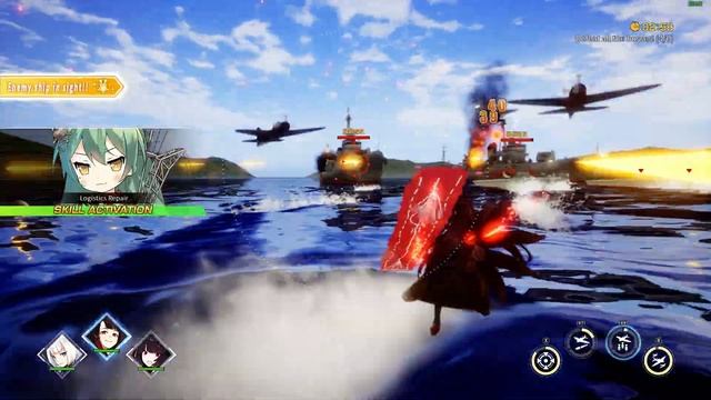 Azur Lane Crosswave - Akagi and Kaga Aircraft Carrier Gameplay смотреть онлайн