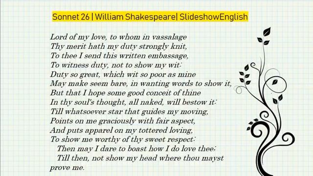 Sonnet 26 by William Shakespeare [Recitation] | SlideshowEnglish смотреть онлайн