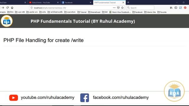 PHP Fundamental Bangla Tutorial Class-39: How to create and write file with php смотреть онлайн