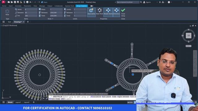Autocad 2024 Tutorials - Learn ARRAY - POLAR ARRAY - RECTANGULAR ARRAY Commands смотреть онлайн