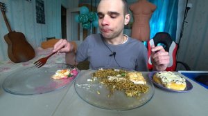 МУКБАНГ ФИЛЕ КУРИНОЕ / ГРЕЧКА / САЛАТ СВЕКЛА С ЧЕСНОКОМ / ПИЦЦА С ВЕТЧИНОЙ/ EATING Mukbang ASMR АСМР