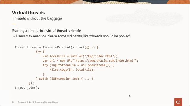 Virtual threads: scalable, harmonious concurrency | Ron Pressler (Oracle) смотреть онлайн