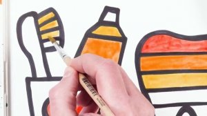 Рисуем фломастерами. Простой милый рисунок. Рисование для детей