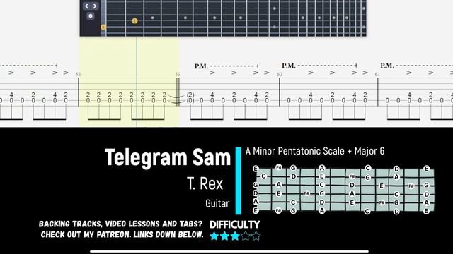 T Rex -Telegram Sam - Easy Guitar Tab смотреть онлайн