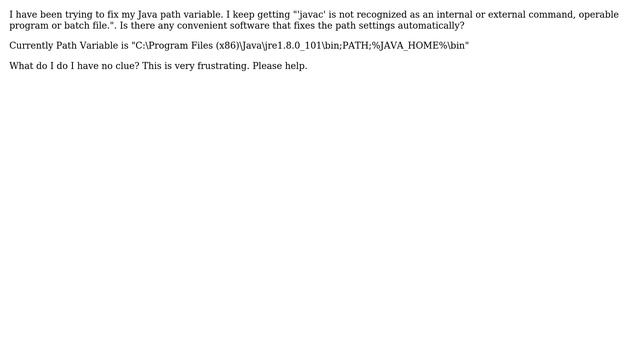 Java path variable. Nothing is fixing it at all смотреть онлайн