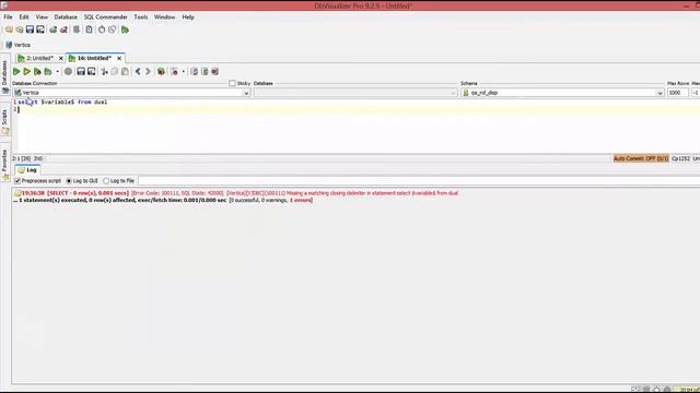 How to use parameters in Dbvisualizer and Vertica смотреть онлайн
