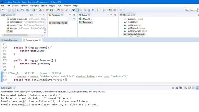 JAVA Ro Lectia 8 Tutorial- "Setter" si "Getter"--PRIVATE смотреть онлайн