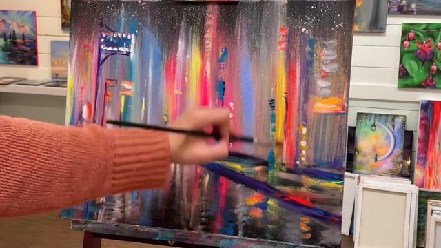 Abstract Cityscape | Acrylic Painting смотреть онлайн