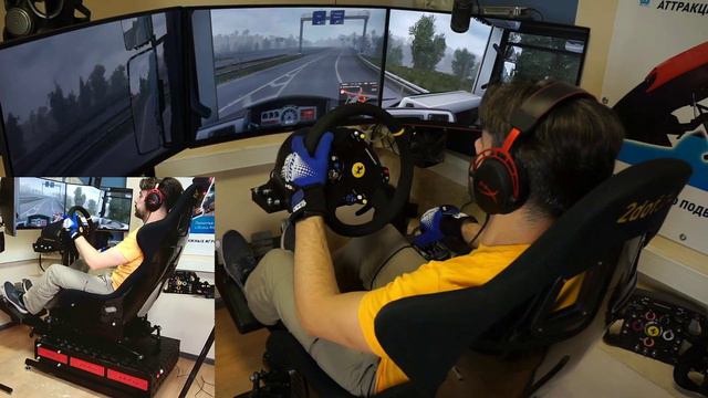 Euro Truck Simulator 2 на подвижной гоночной платформе 4dof