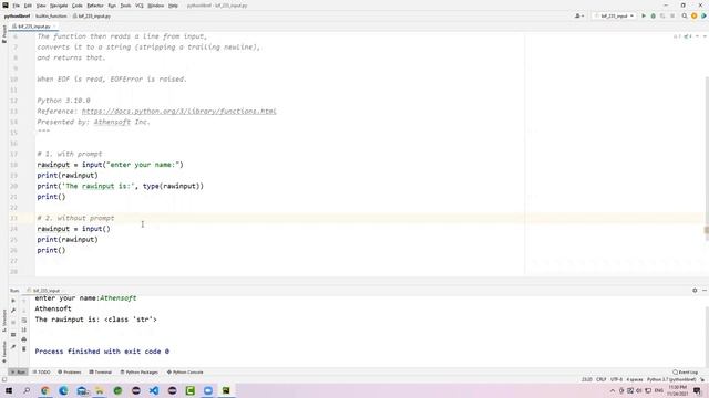 Python how to use input() | built-in function | quick library reference with demo 2-35 смотреть онлайн