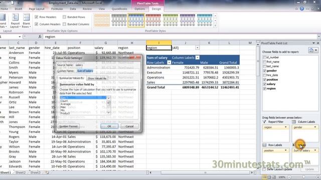 Excel 2010 - Formatting Pivot Tables смотреть онлайн