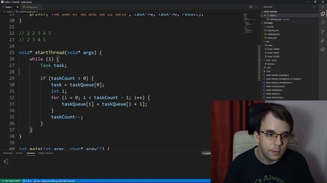 Thread Pools in C (using the PTHREAD API) смотреть онлайн