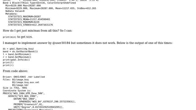 GIS: gdal info hist min and max from python смотреть онлайн