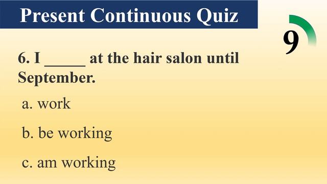 Present Continuous Quiz смотреть онлайн