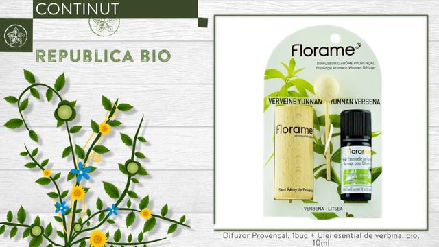 Difuzor Provencal, 1buc + Ulei esential de verbina, bio, 10ml смотреть онлайн