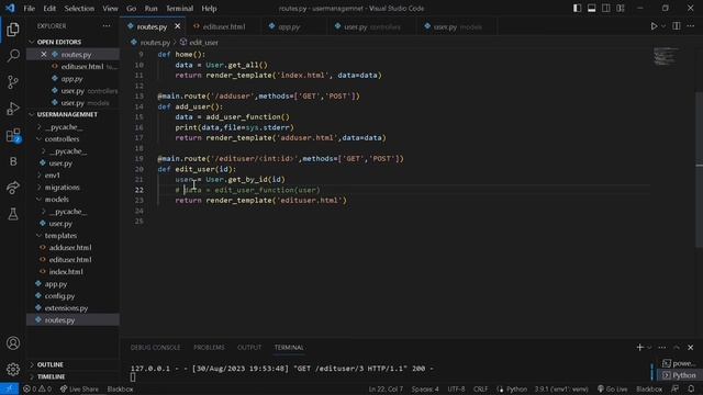 Flask CRUD Application With SQLAlchemy - Edit User - 8 смотреть онлайн