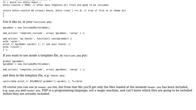 Is there a hook or function I can use to display all theme files being used on a current page? смотреть онлайн
