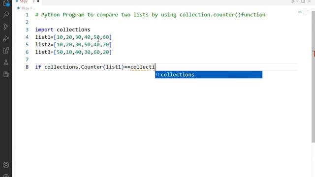 Compare Two Lists by using Collection.counter()Function смотреть онлайн