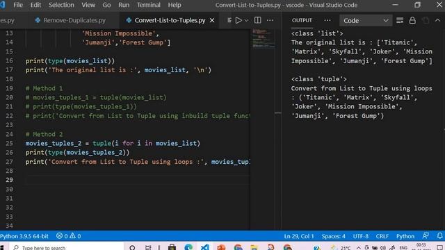 How to Convert List to Python Tuples using different methods? | Python Basics смотреть онлайн