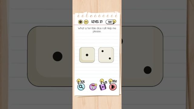 Brain Test Level 27 What a terrible dice roll Help me please - Gameplay Solution Walkthrough смотреть онлайн