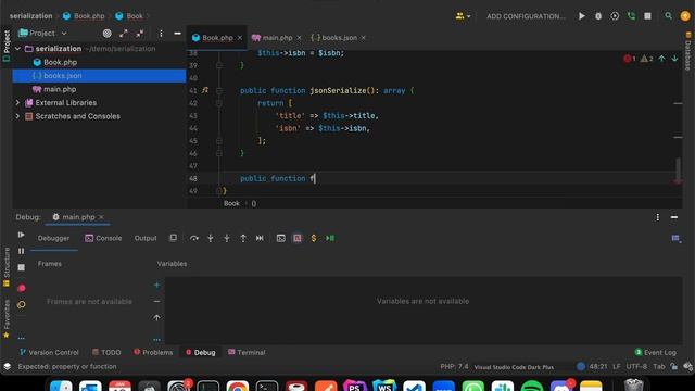 Intro to PHP: Serializing and deserializing arrays of objects to JSON смотреть онлайн
