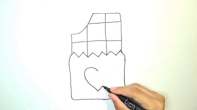 Рисуем плитку шоколада / draw a chocolate / coloring / Раскраска смотреть онлайн