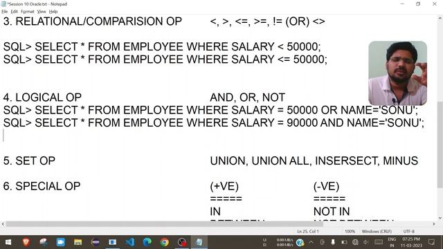 Session 10 | Oracle : All Operators Explained With Examples | Sonu Sir смотреть онлайн
