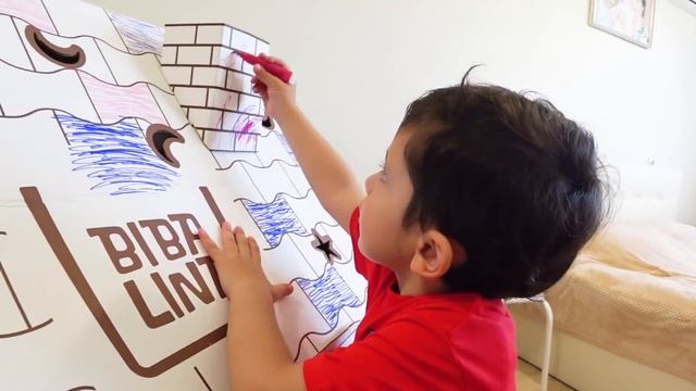 ДОМ РАСКРАСКА! Картонный домик! Как Шушка разукрашивает! Bibalina дом! смотреть онлайн