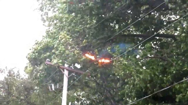 Замыкание и дуга на проводах ⚡️10кВ⚡️ смотреть онлайн