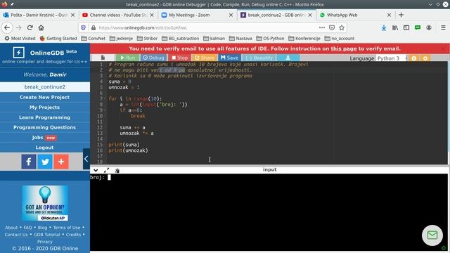PYTHON: Naredbe break i continue (2. dio) смотреть онлайн
