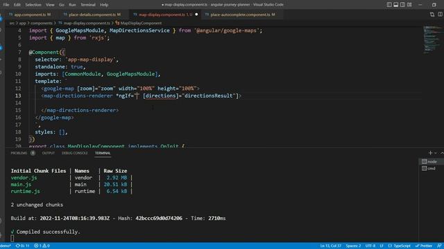 Create a Journey Planner App with Angular: Adding the Map Display with Directions (3/3) смотреть онлайн