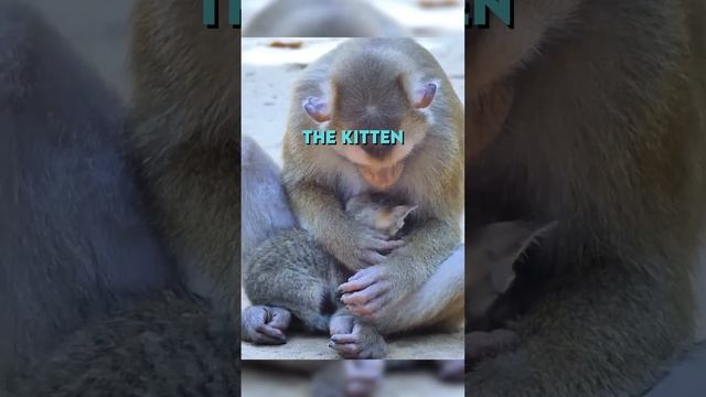 Monkey snuggles with Kitten ? смотреть онлайн