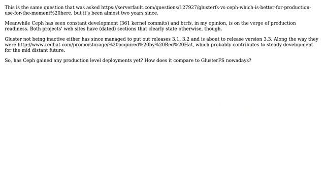 DevOps & SysAdmins: GlusterFS vs Ceph, which is better for production use in 2012? смотреть онлайн