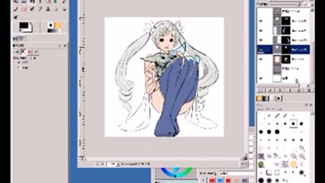 Drawing ANIME art with the GIMP #3 (1 of 2) смотреть онлайн