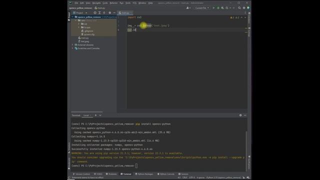 Включение подсказок для OpenCV в PyCharm смотреть онлайн