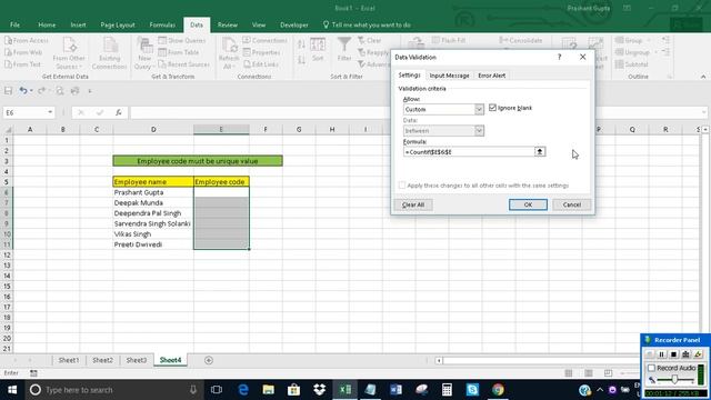 Allow only unique values in Data Validation in Excel смотреть онлайн