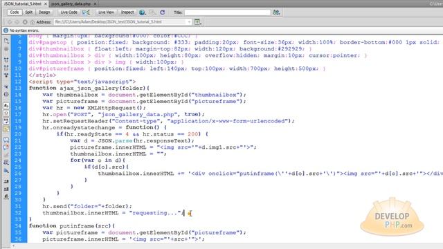 json tutorial for beginners part 5 Dynamic Ajax PHP Photo Gallery смотреть онлайн
