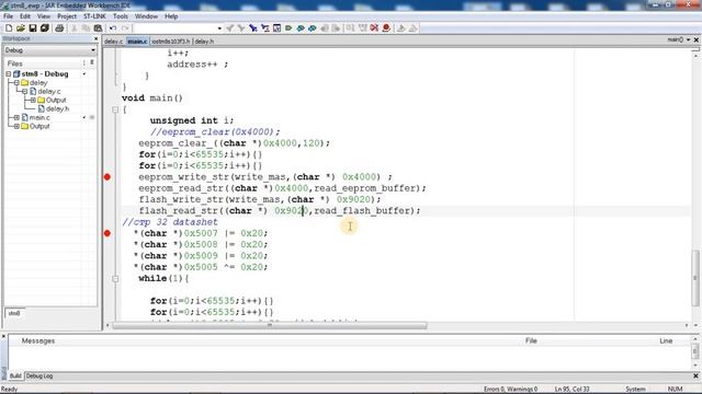 STM8S FLASH, EEPROM, GPIO CONTROL BY ADDRES смотреть онлайн