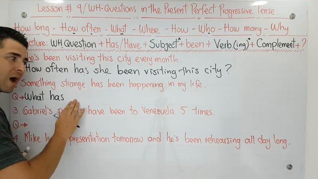 Lección 9 - Uso de Wh-Questions en Presente Perfecto Progresivo - Estructura | Curso inglés GRATIS смотреть онлайн