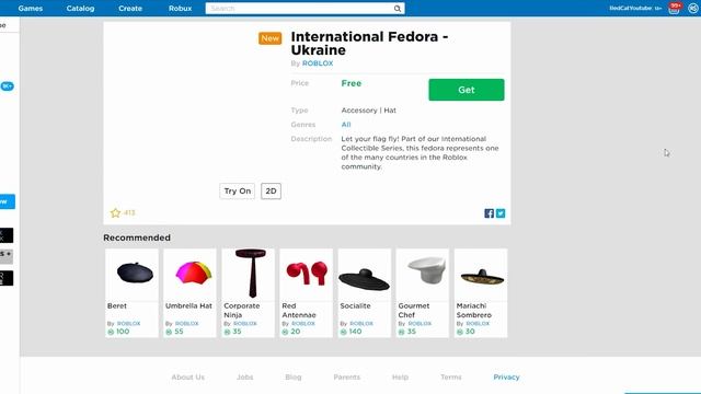 Шляпа УКРАИНЫ в Роблоксе + еще 2 бесплатные вещи | Roblox | как получить бесплатные вещи роблокс смотреть онлайн
