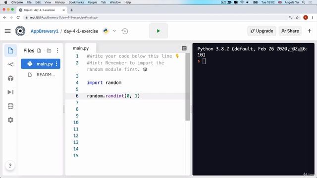 [Interactive Coding Exercise] Random Exercise | 100 Days of Code: The Complete Python Pro Bootcamp смотреть онлайн