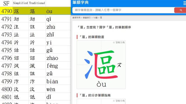 Chinese Characters Strokes 漢字筆順 SF System from 4781-4800 смотреть онлайн