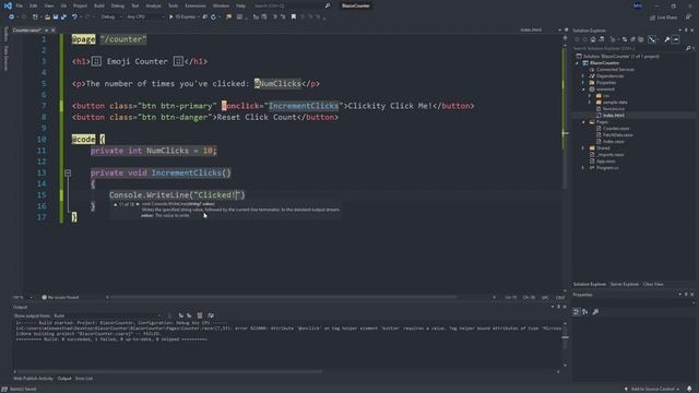 Intro to C#: Extra - Blazor Web Apps 3 - Emoji Click Counter with Data Binding & Events смотреть онлайн