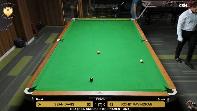 FINAL - SEAN DAVIS vs ROHIT RAVINDRAN - GCA OPEN SNOOKER TOURNAMENT 2023. смотреть онлайн